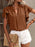 Ruffle Sleeve Notched Blouse - Byyde