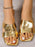 Cutout Open Toe Flats Slippers - Byyde