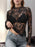 Floral Mock Neck Long Sleeve Mesh Top - Byyde