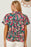 Floral Collared Neck Short Sleeve Blouse - Byyde