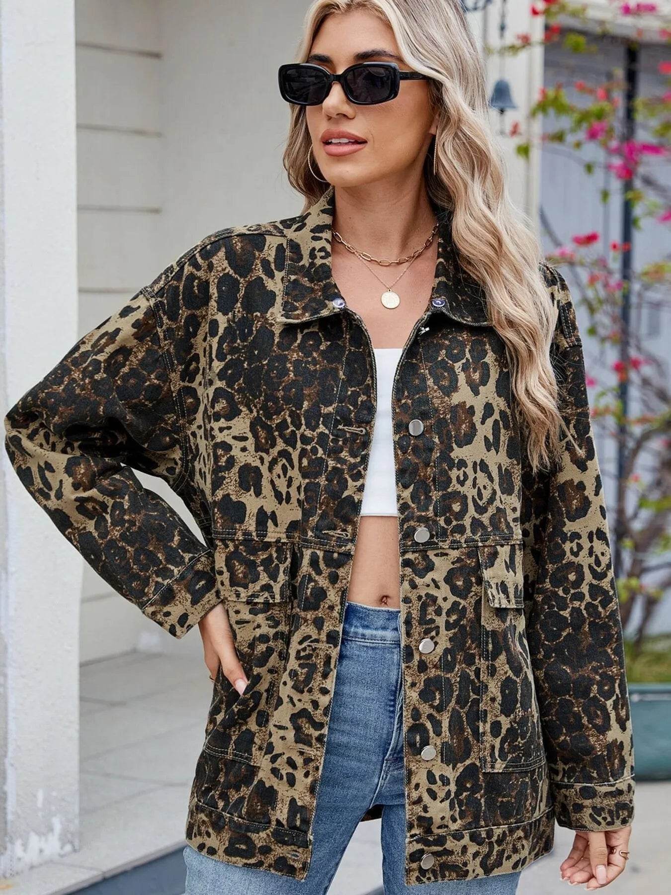 Button Up Long Sleeve Denim Jacket - Byyde