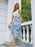 Tiered Ruffle Denim Patchwork Skirt - Byyde