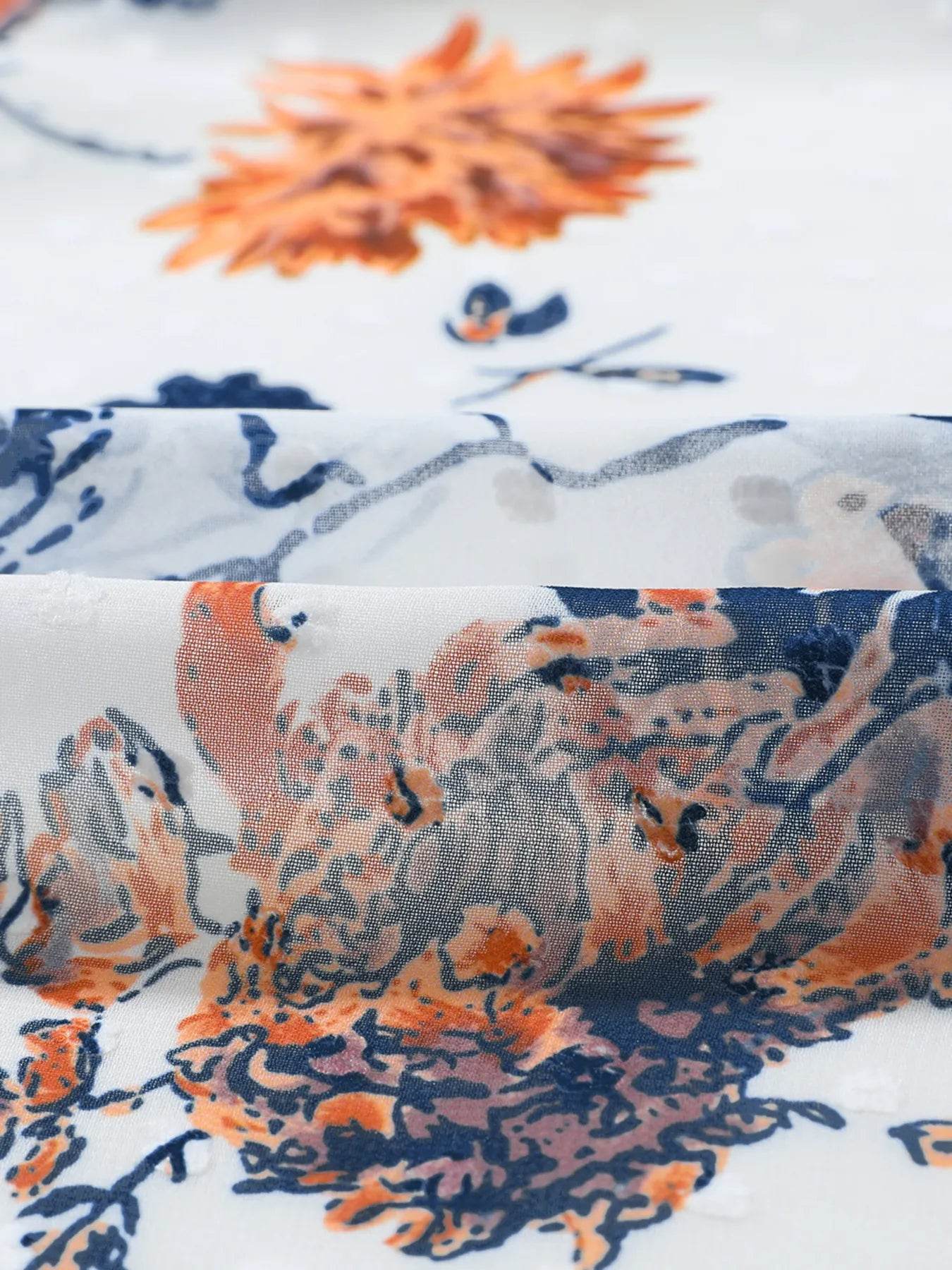 Floral Print Open Front Cover Up - Byyde