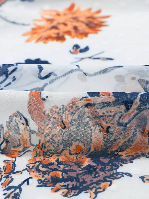 Floral Print Open Front Cover Up - Byyde