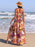 Slit Printed Halter Neck Cami Dress - Byyde