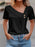 Eyelet Asymmetrical Short Sleeve T-Shirt - Byyde