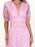 Eyelet Lace V-Neck Midi Dress with Puff Sleeves - Byyde