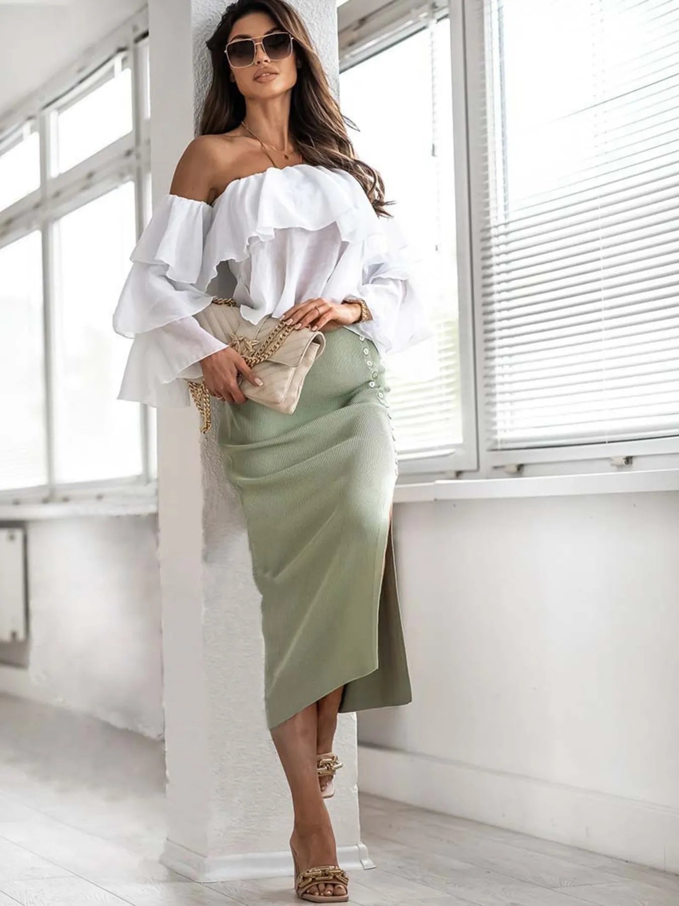 Slit Elastic Waist Skirt - Byyde