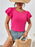 Round Neck Ruffle Sleeve T-Shirt - Byyde