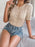 Openwork Round Neck Short Sleeve Knit Top - Byyde