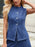 Button-Front Denim Vest Top - Byyde