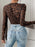 Perfee Leopard V-Neck Lace Bodysuit - Byyde
