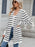 Striped Open Front Cardigan with Relaxed Fit - Byyde