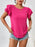 Round Neck Ruffle Sleeve T-Shirt - Byyde