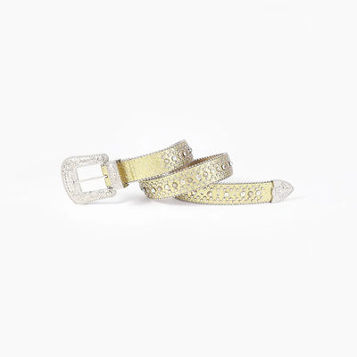 Rhinestone PU Leather Belt - Byyde