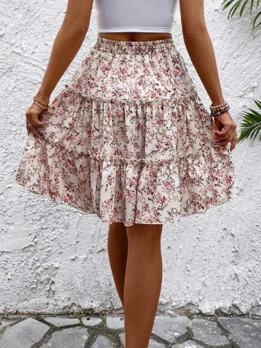 Floral Print Midi Skirt - Byyde