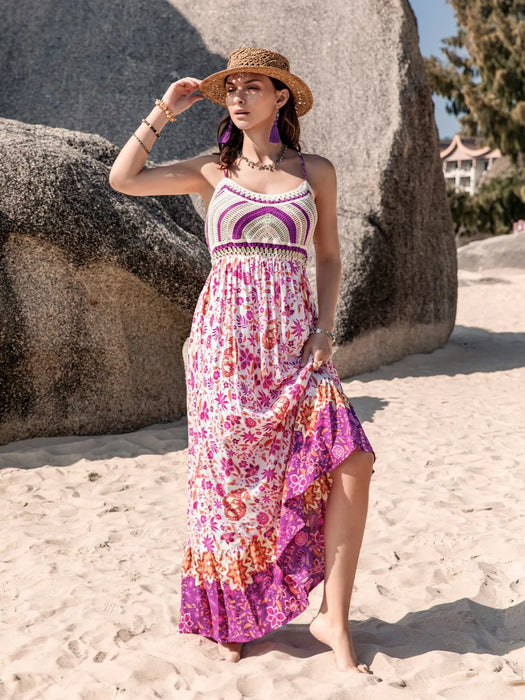 Printed Scoop Neck Cami Dress - Byyde