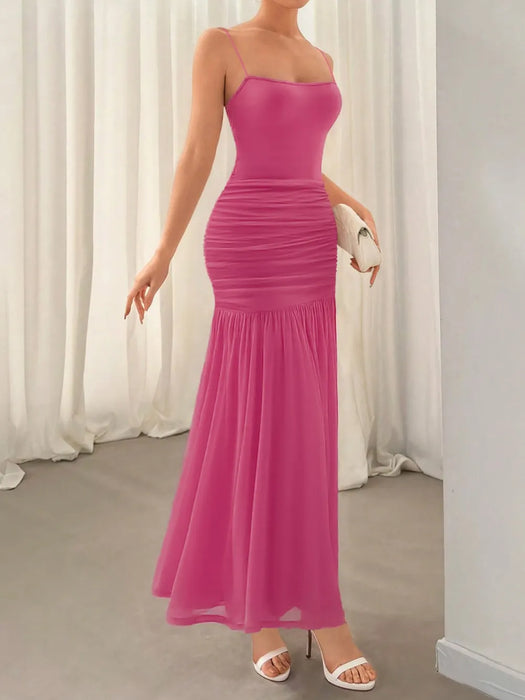 Ruched Maxi Cami Dress - Byyde