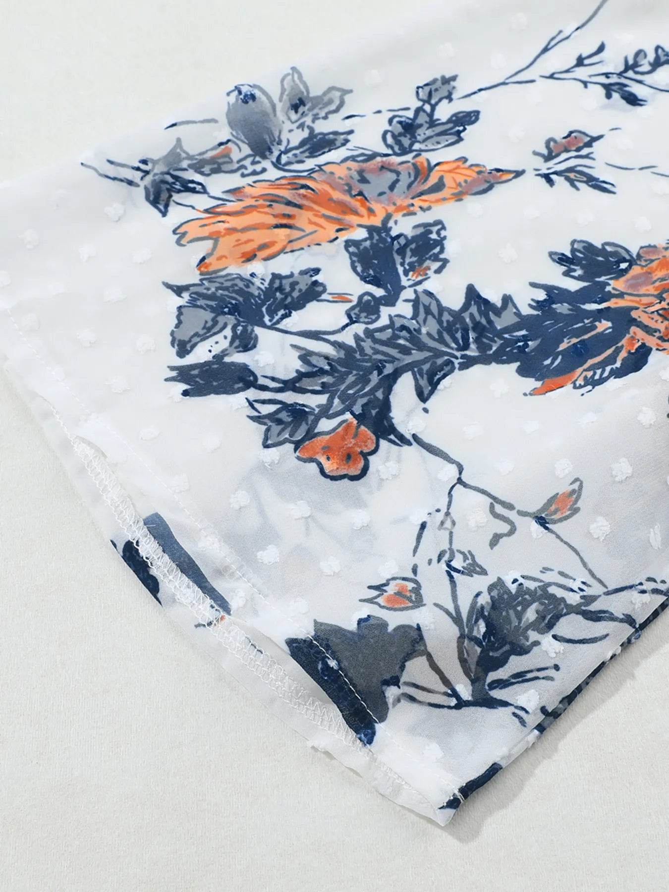 Floral Print Open Front Cover Up - Byyde