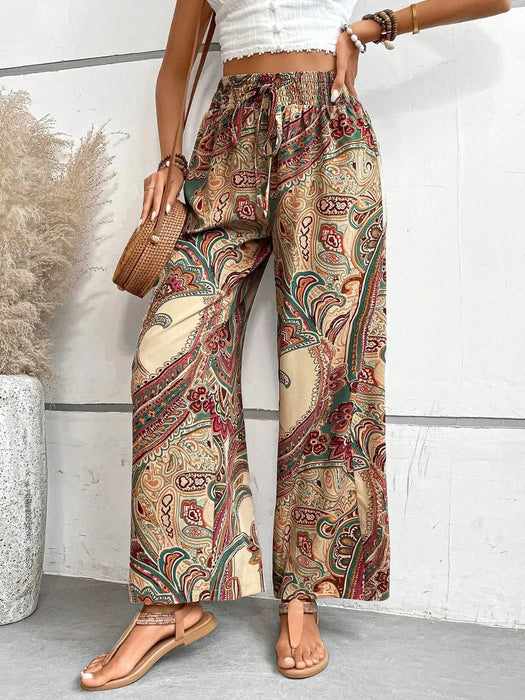 Printed Wide Leg Pants - Byyde