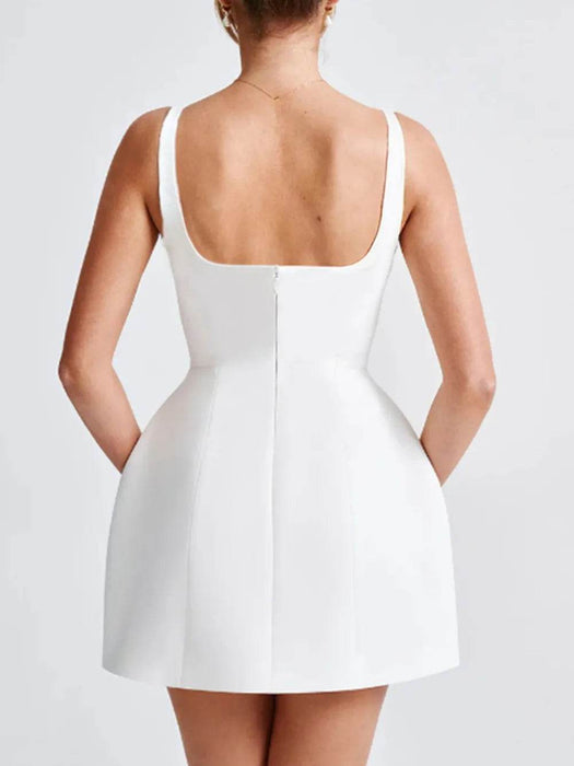 Devine Scoop Neck Wide Strap Mini Dress - Byyde