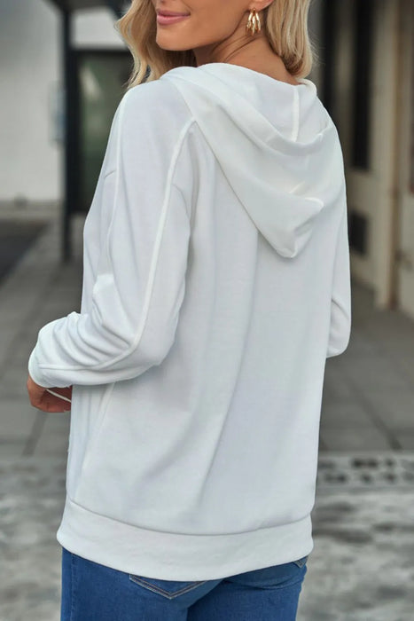 Lace Up Long Sleeve Hoodie - Byyde