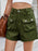 High Waist Cargo Denim Shorts with Multi Pockets - Byyde