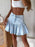 Ruffled Hem Denim Mini Skirt - Byyde