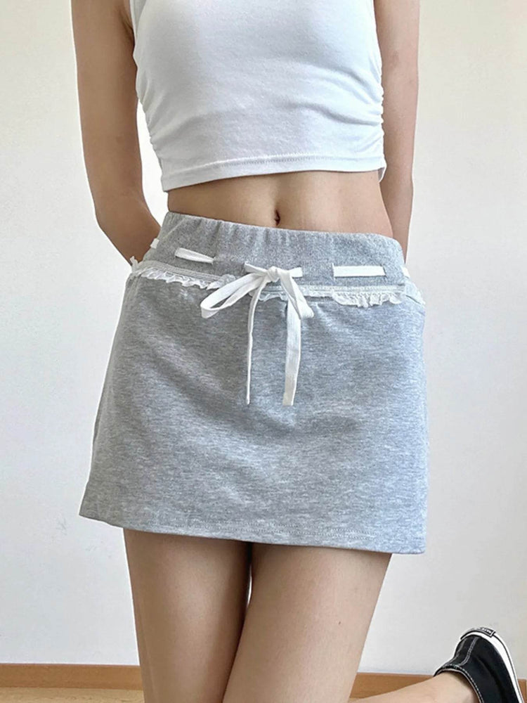 Casual Drawstring Mini Skirt - Byyde