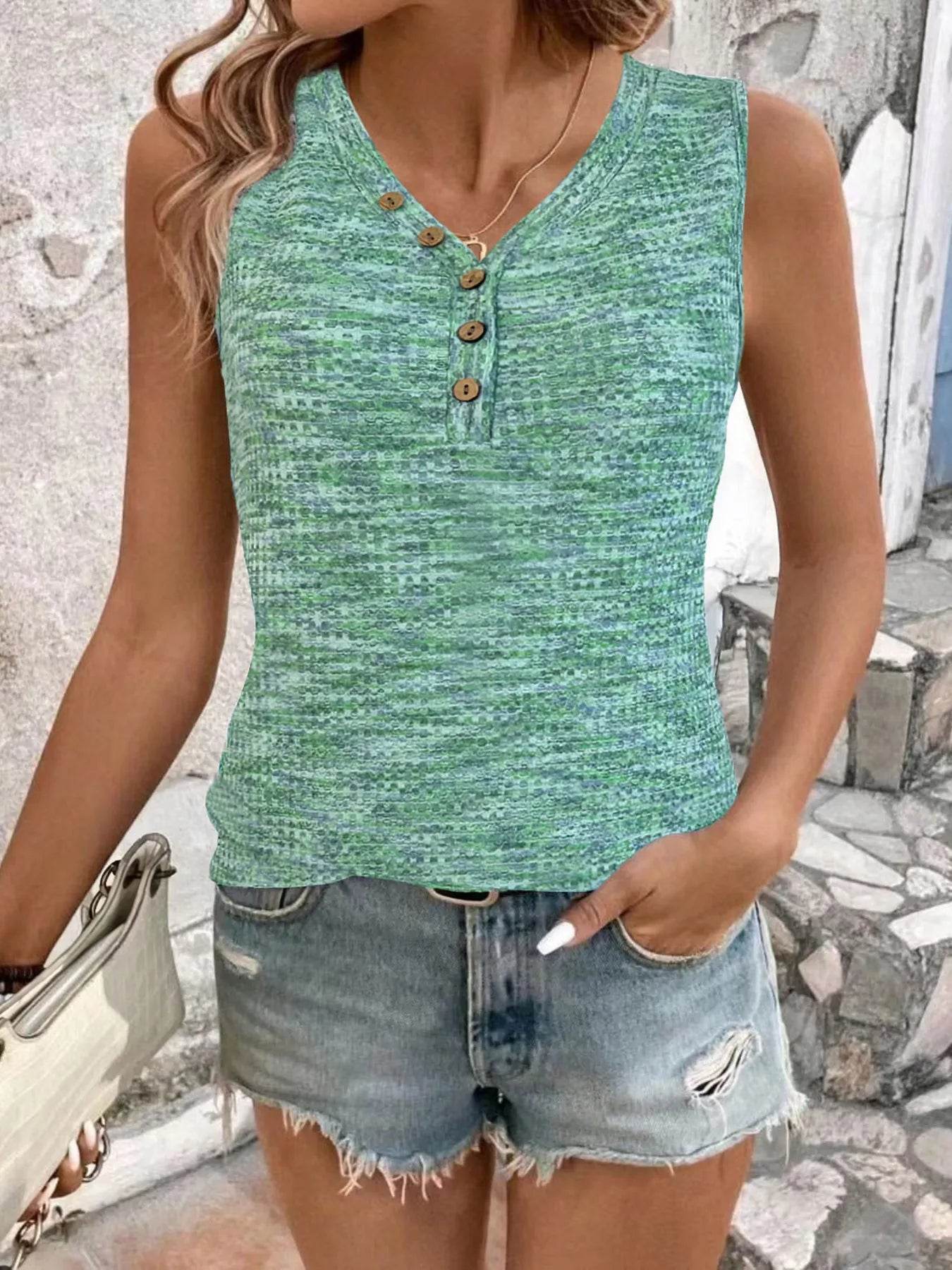 Full Size V-Neck Tank Plus Size - Byyde