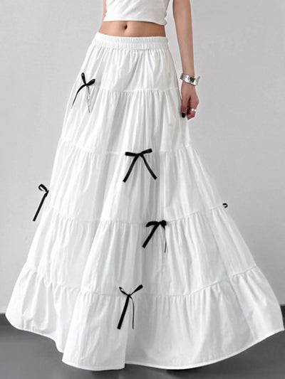 Tiered Bow Maxi Skirt - Byyde