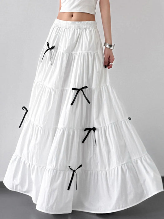Tiered Bow Maxi Skirt - Byyde
