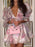 Floral Print Ruffled Mini Dress with Deep V-Neck - Byyde