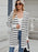 Striped Open Front Cardigan with Relaxed Fit - Byyde