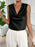 Satin Cowl Neck Sleeveless Blouse - Byyde