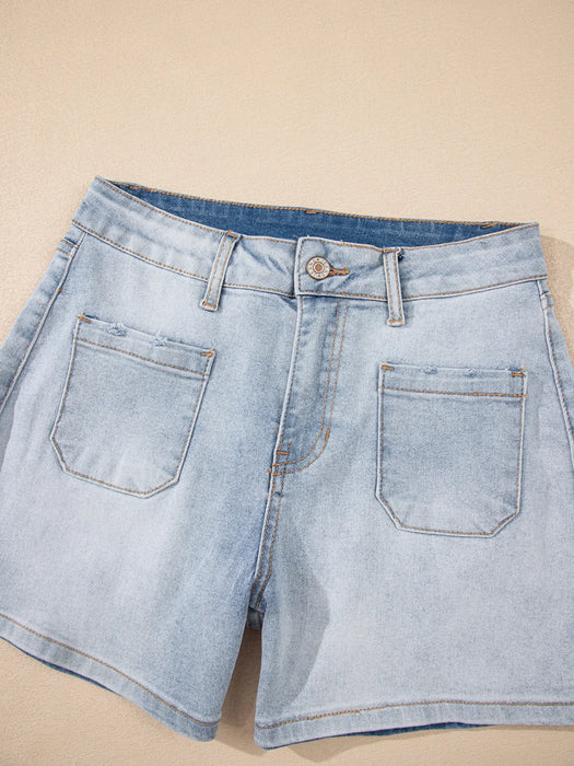 Wash High Rise Denim Shorts - Byyde