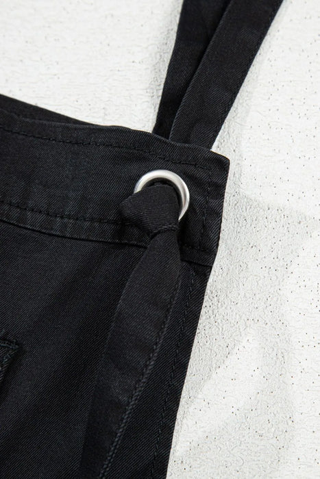 Square Neck Denim Overalls with Pockets - Byyde