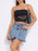 Ruffled Hem Denim Mini Skirt - Byyde