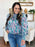 Double Take Full Size Printed Smocked Long Sleeve Blouse - Byyde