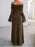 Off-Shoulder Long Sleeve Bodycon Maxi Dress - Byyde