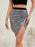 Asymmetrical Slit Sequin Skirt - Byyde
