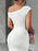 Textured Single Shoulder Bodycon Maxi Dress - Byyde