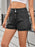 Ruched Side Drawstring Denim Shorts - Byyde