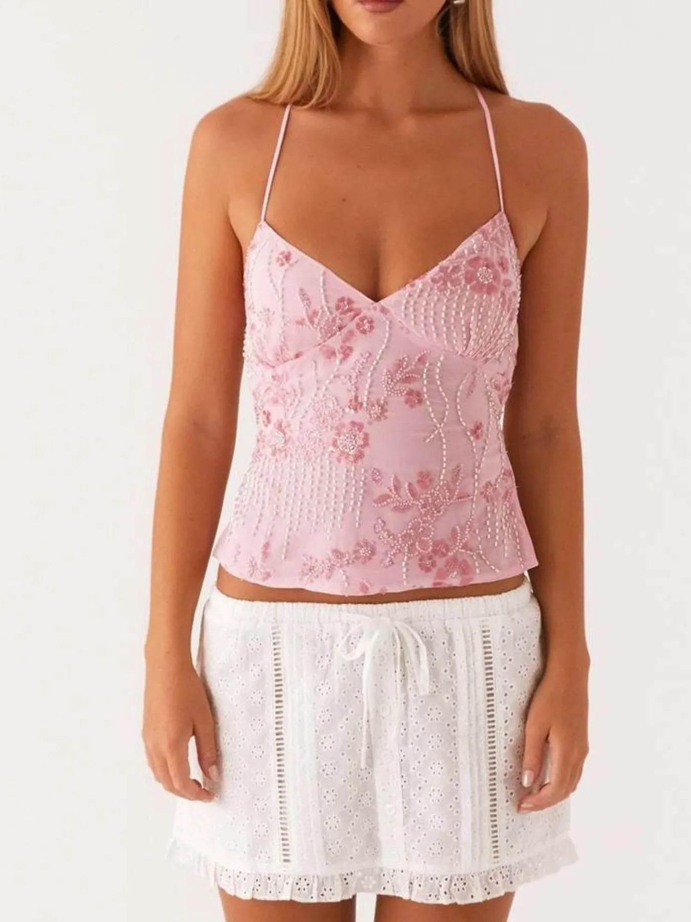 Crisscross Back V-Neck Cami - Byyde