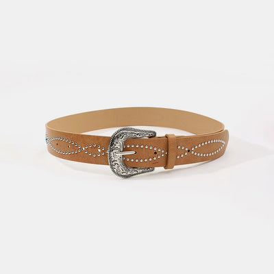 PU Leather Rhinestone Belt - Byyde