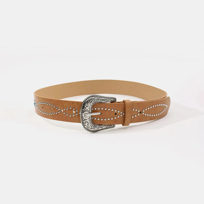 PU Leather Rhinestone Belt - Byyde