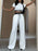 Short Sleeve Top and Wide Leg Pants Set - Byyde