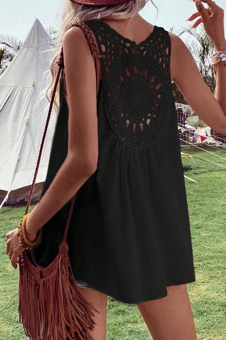 Openwork V-Neck Tank - Byyde