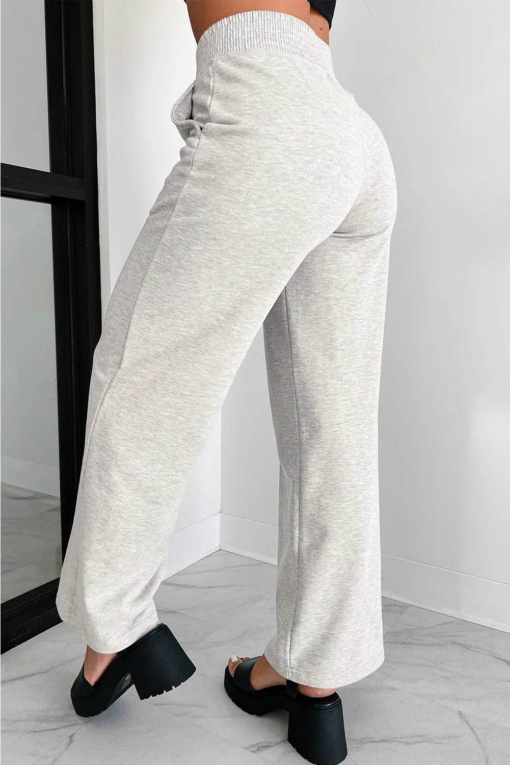 Elastic Waist Active Pants with Pockets - Byyde