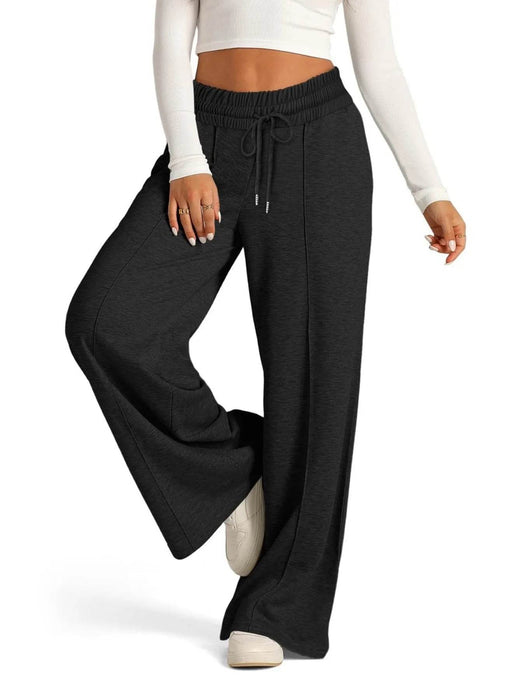 Full Size Drawstring Relaxed Fit Wide Leg Pants Plus Size - Byyde